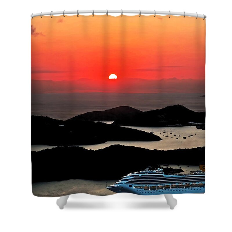 St Thomas Shower Curtain featuring the photograph Sunset in St Thomas by Aimee L Maher ALM GALLERY