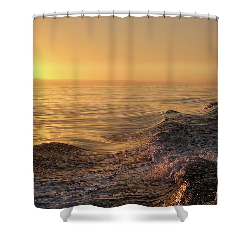 Sunset Shower Curtain featuring the photograph Sunset Meets Wake by Suzanne Luft