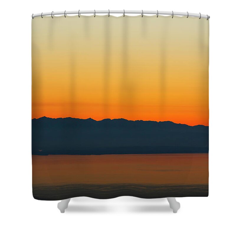 Nature Shower Curtain featuring the photograph Sunset Mountains by Rick Deacon