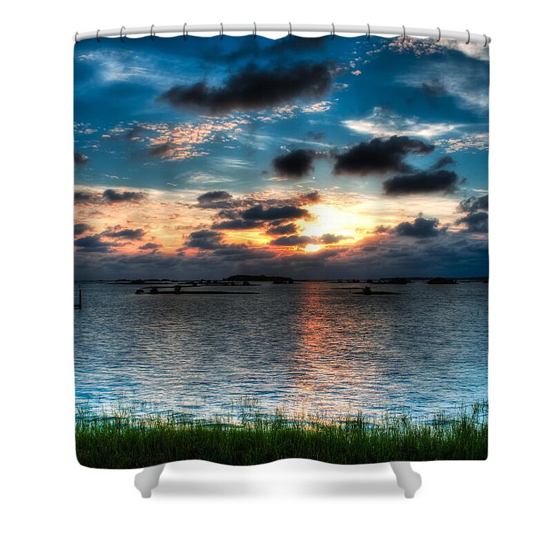 Lnadscape Shower Curtain featuring the photograph Sunset on Cedar Key by Richard Leighton