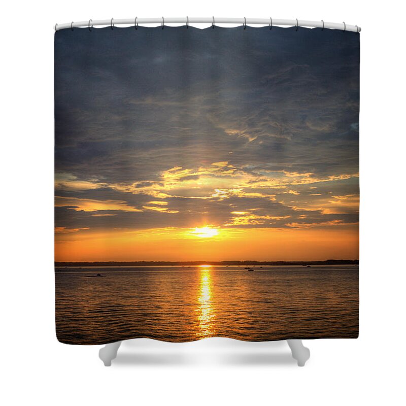 Water Shower Curtain featuring the photograph Sunset on Lake Hartwell by Lynne Jenkins