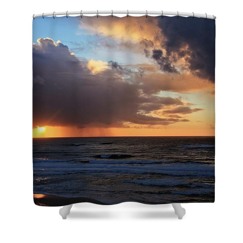 Sunset Shower Curtain featuring the photograph Sunset on the Pacific by KATIE Vigil