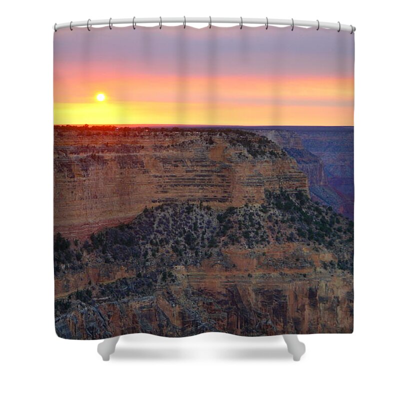 Autumn Shower Curtain featuring the photograph Sunset on the Rim by Beth Collins