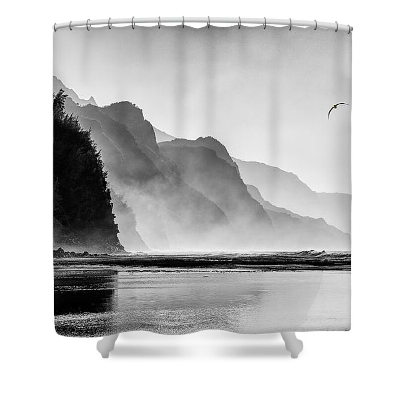 Kauai Shower Curtain featuring the photograph Sunset over Ke'e Beach by Steven Heap