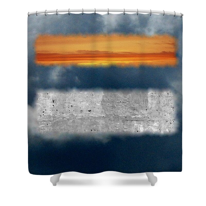 Clouds Shower Curtain featuring the photograph Sunset Over the Mountain by Richard Stanford