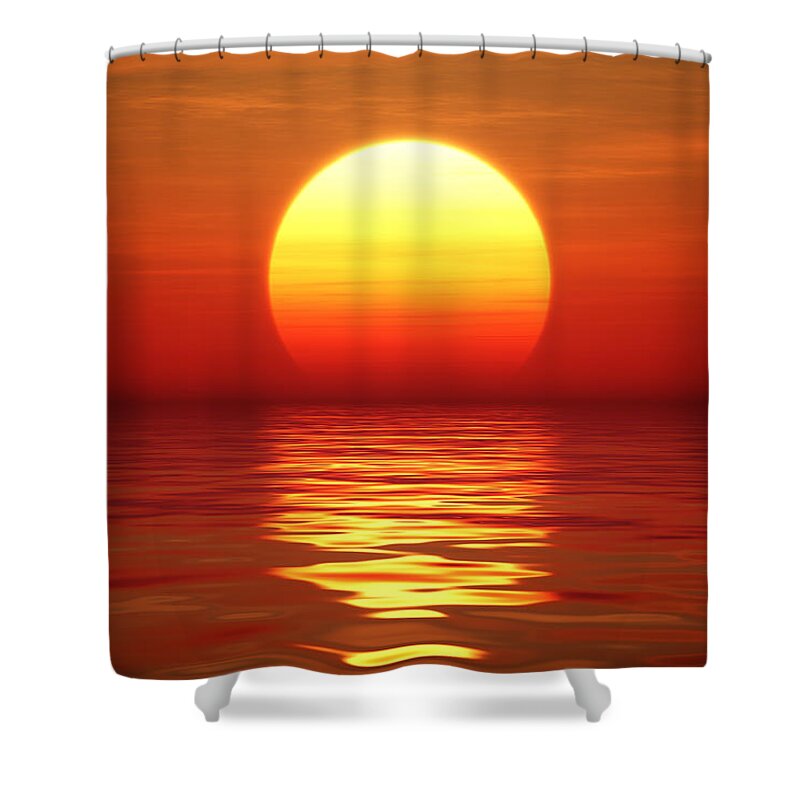 Sunset Shower Curtain featuring the photograph Sunset over tranqual water by Johan Swanepoel