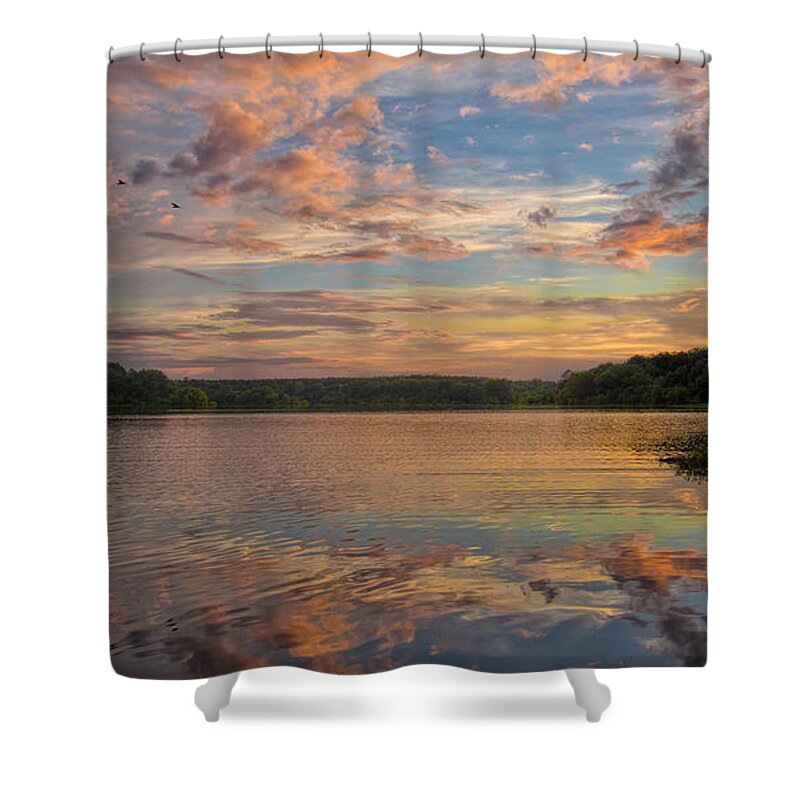 Sunset Reflections Shower Curtain featuring the photograph Sunset Reflections by Jemmy Archer