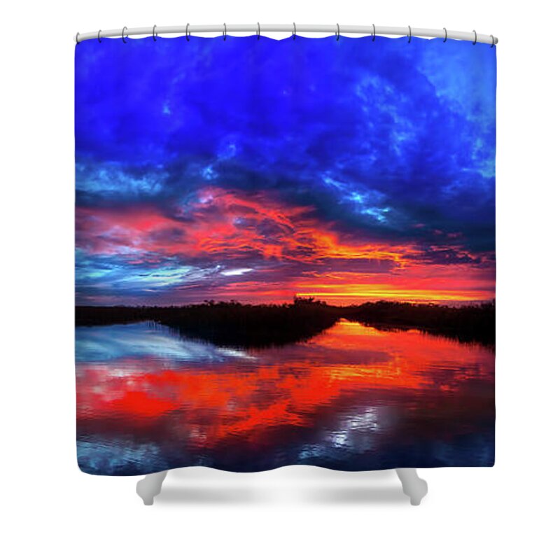 Sunset Shower Curtain featuring the photograph Sunset Reflections by Mark Andrew Thomas