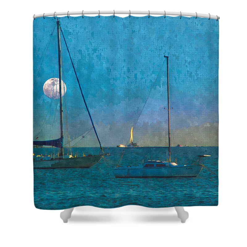 Susan Molnar Shower Curtain featuring the photograph Sunset Sail on Sarasota Bay by Susan Molnar
