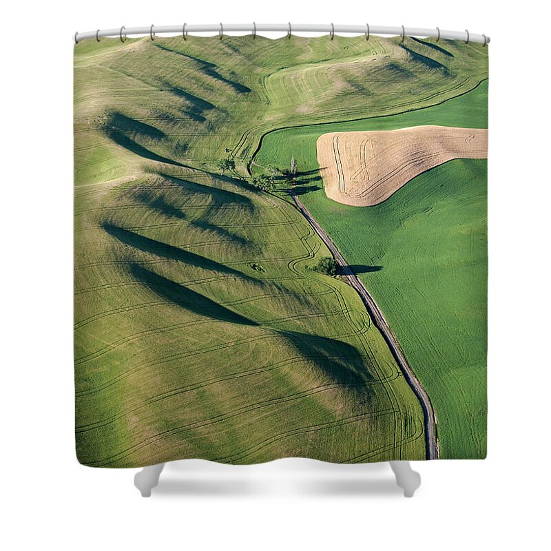 Aerial Shower Curtain featuring the photograph Sunset Shadows by Doug Davidson