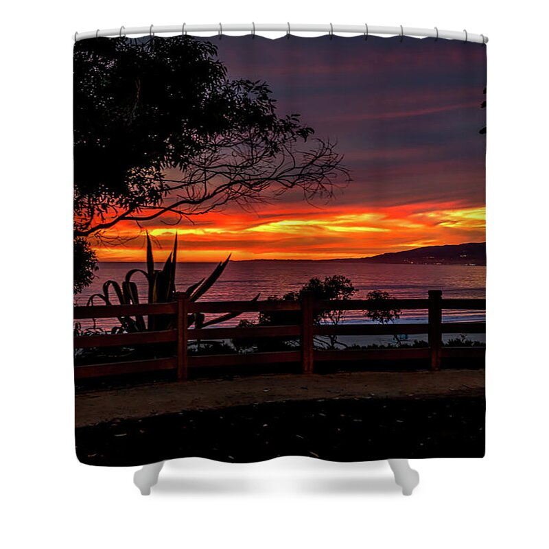 Sunset Silhouettes Shower Curtain featuring the photograph Sunset Silhouettes by Gene Parks