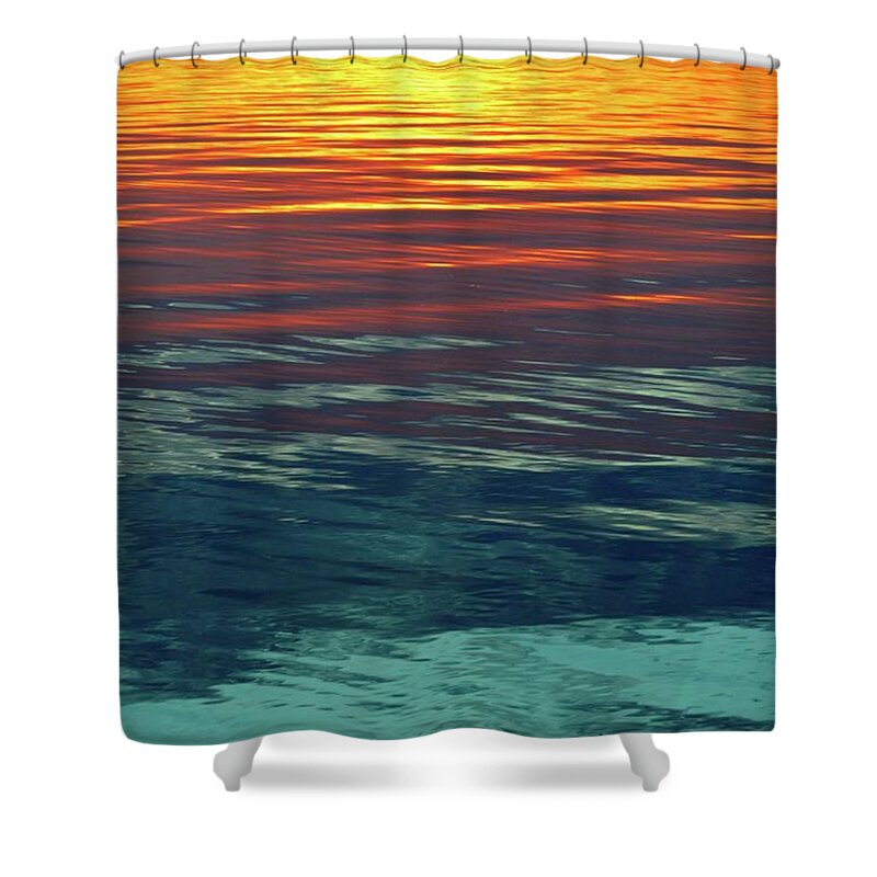 Abstract Shower Curtain featuring the photograph Sunset Water by Lyle Crump