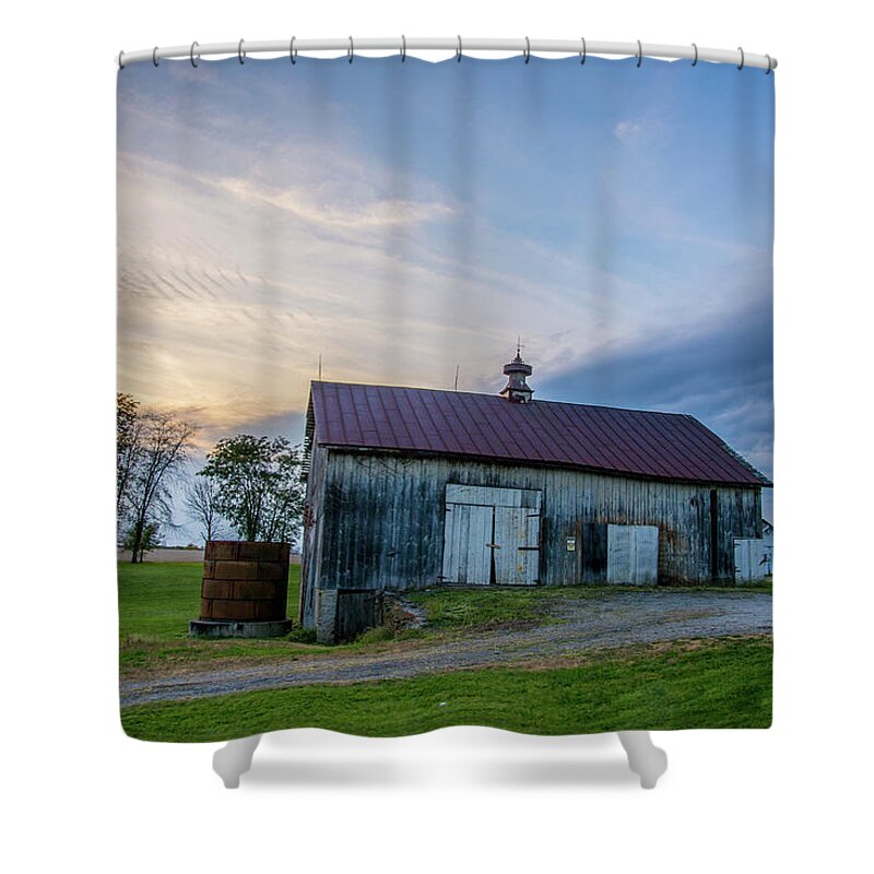 Old Shower Curtain featuring the photograph Sunset Years Barn by Randall Branham