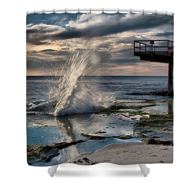 Splash Shower Curtain featuring the photograph Sunsets Show by Kym Clarke