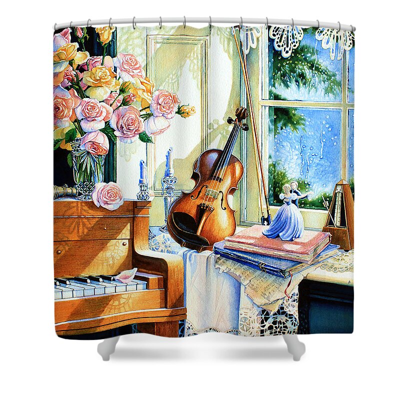 Sunshine And Happy Times Shower Curtain featuring the painting Sunshine And Happy Times by Hanne Lore Koehler