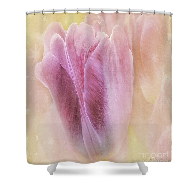 Sunshine Shower Curtain featuring the digital art Sunshine Tulips by Jean OKeeffe Macro Abundance Art