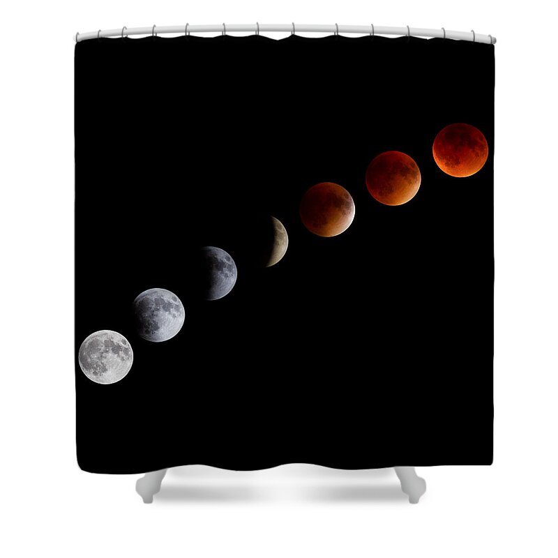 Blood Moon Shower Curtain featuring the photograph Super Blood Moon Eclipse by Brian Caldwell