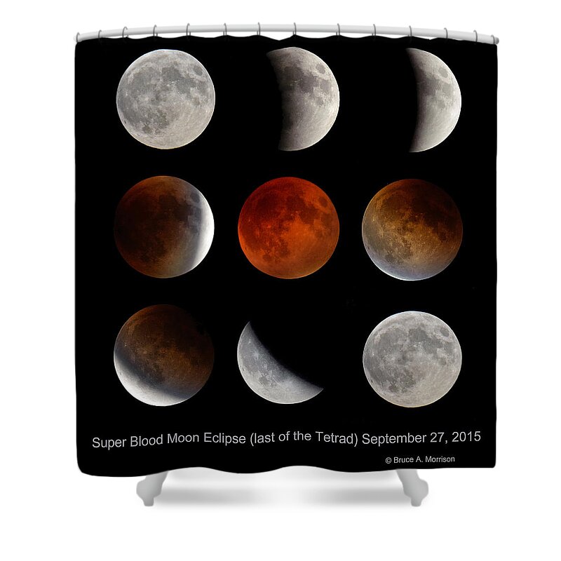 Moon Shower Curtain featuring the photograph Super Blood Moon Eclipse by Bruce Morrison