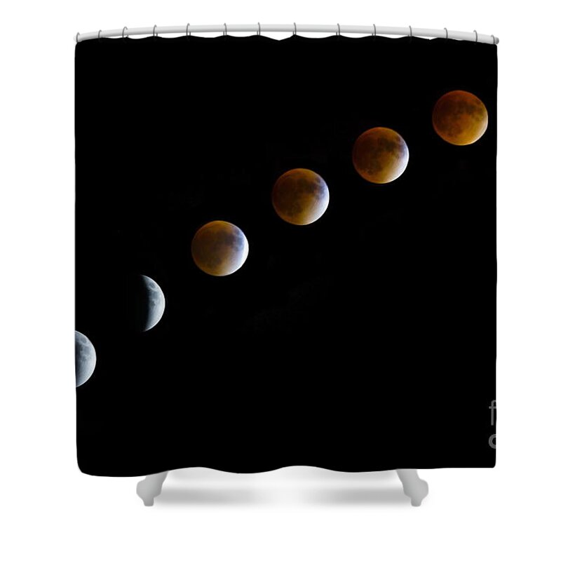 Moon Shower Curtain featuring the photograph Super Blood Moon Time Lapse by Jennifer White