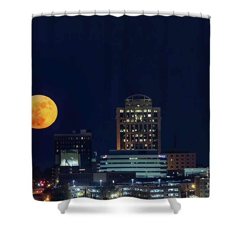 Moon Rise Shower Curtain featuring the photograph Super Moon 12-3-2017 by Charles Hite