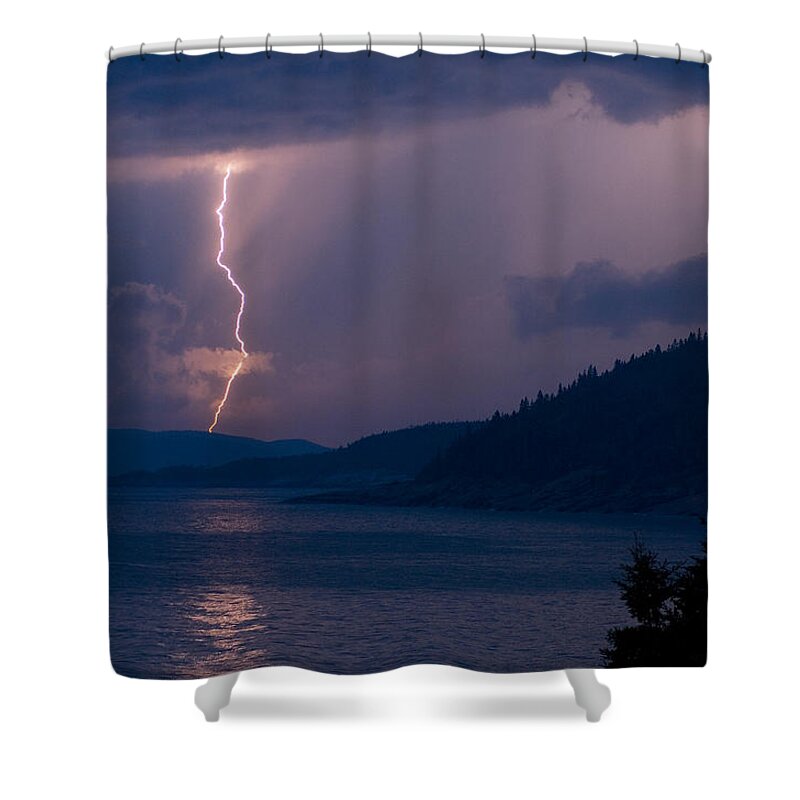 Lake Superior Shower Curtain featuring the photograph Superior Lightning   by Doug Gibbons