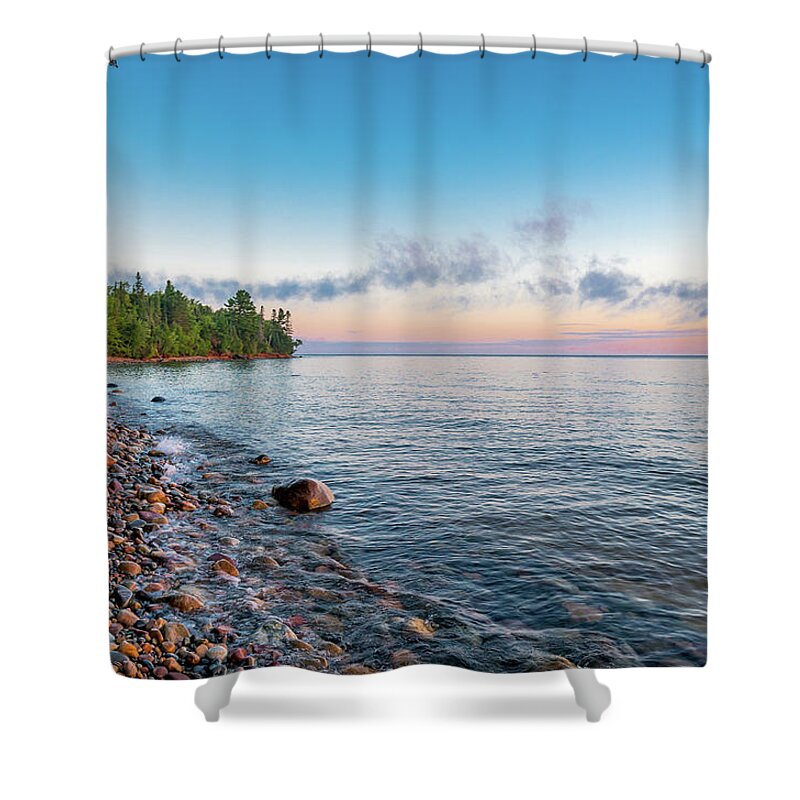 Au Sable Point Shower Curtain featuring the photograph Superior Morning by Gary McCormick