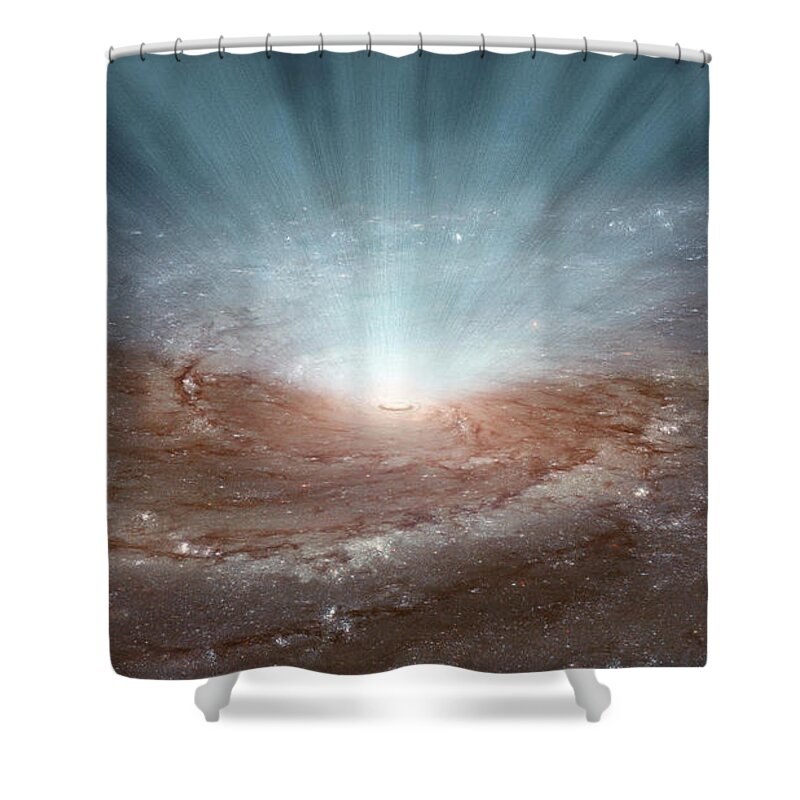 Galaxy Shower Curtain featuring the photograph Supermassive Black Hole by Science Source