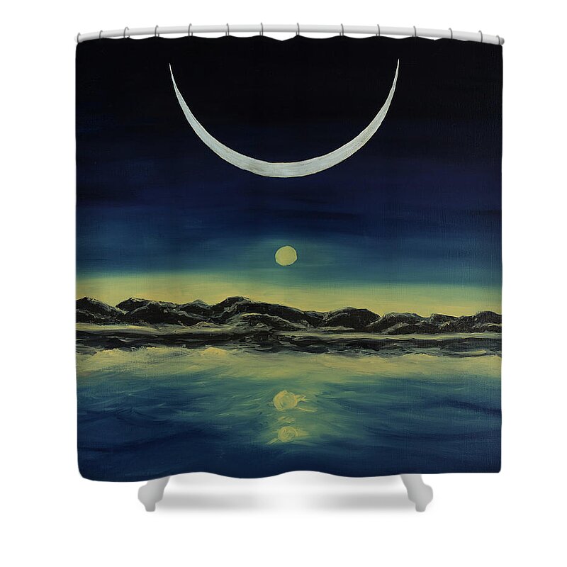 Sky Shower Curtain featuring the painting Supernatural Eclipse by Jennifer Walsh