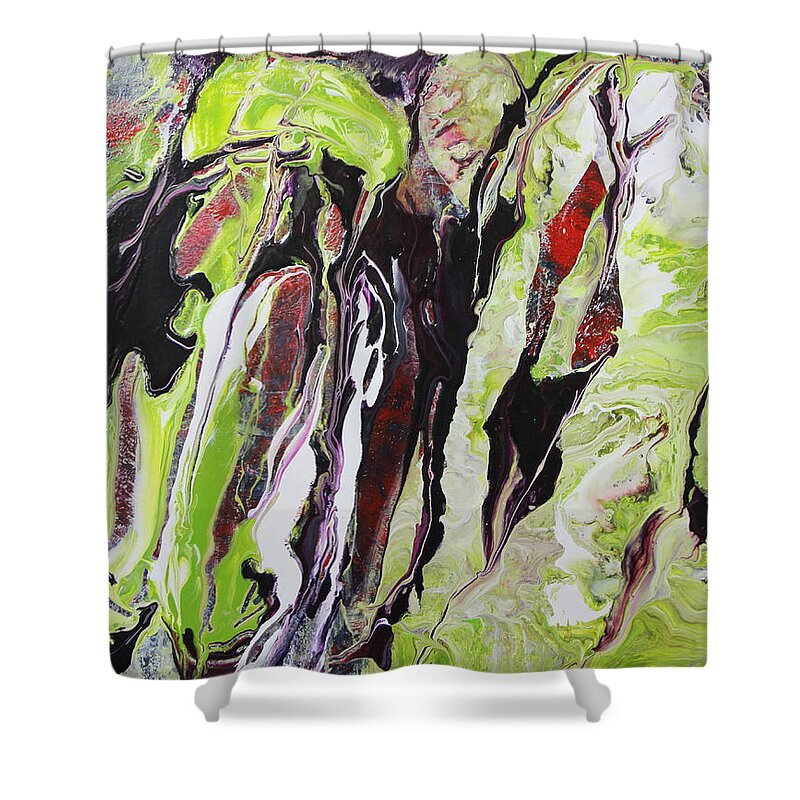 Abstract Shower Curtain featuring the painting Surface 3, by Madeleine Arnett