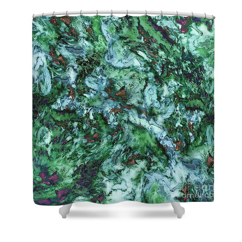 Rocks Shower Curtain featuring the digital art Surface tension by Keith Mills
