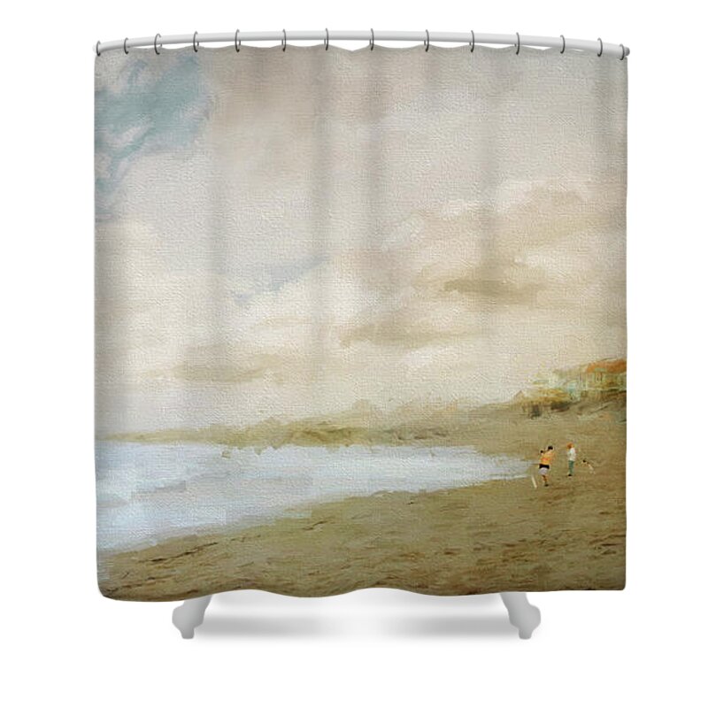 Plum Island Shower Curtain featuring the photograph Surfcasters by Karen Lynch
