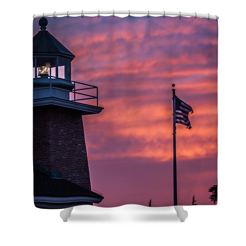 Flag Shower Curtain featuring the photograph Surfing Museum Full Color by Lora Lee Chapman