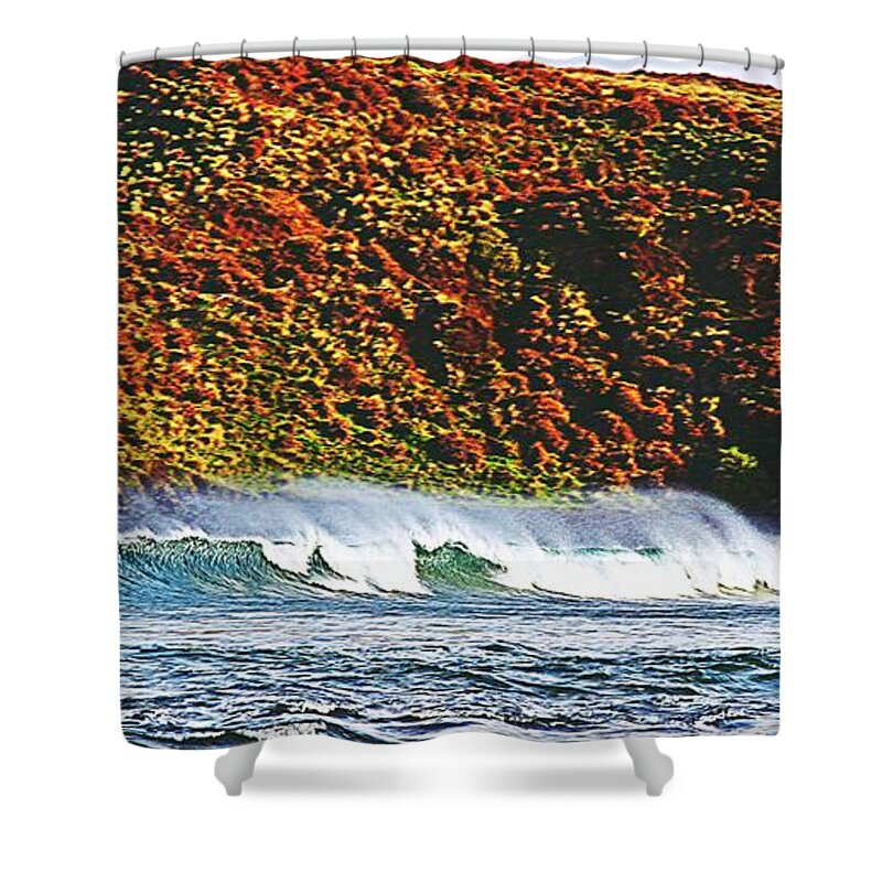 Surfing The Island Shower Curtain featuring the photograph Surfing the Island by Blair Stuart