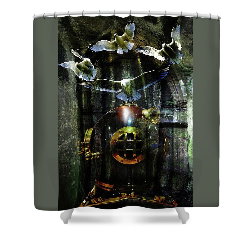 Surreal Shower Curtain featuring the digital art Surrealist Composition 6 by Lisa Yount