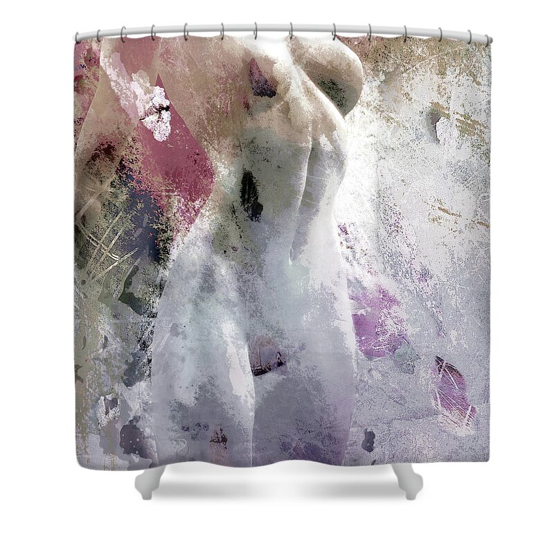 Abstract Shower Curtain featuring the painting Surrender by Jacky Gerritsen