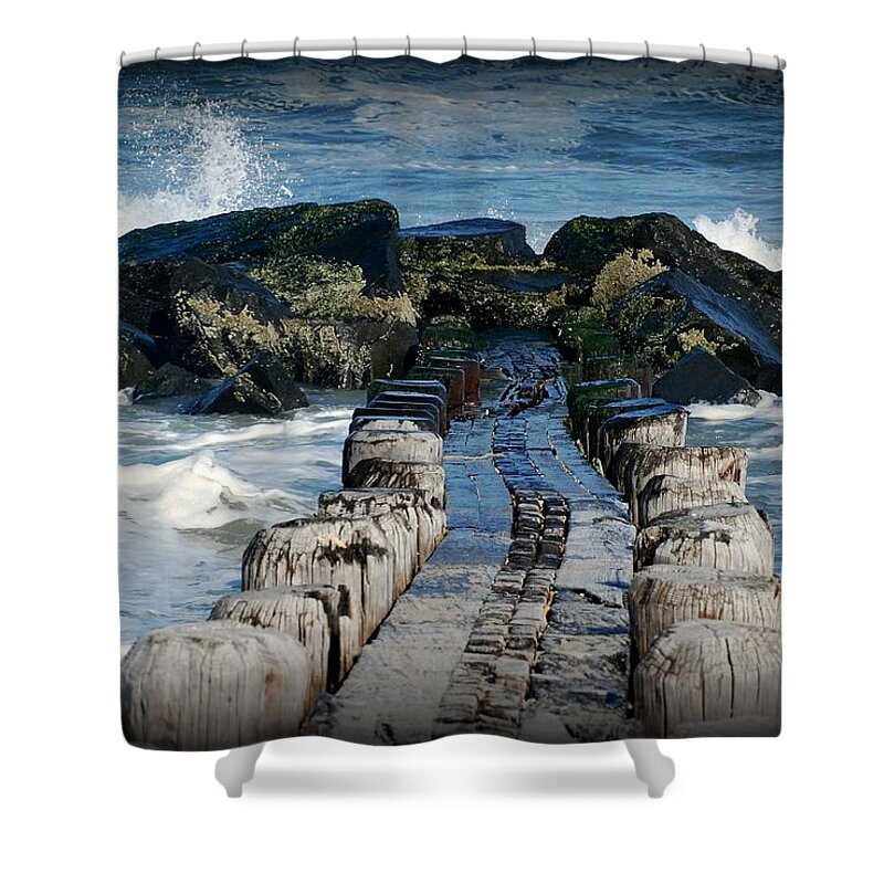 Jersey Shore Shower Curtain featuring the photograph Surrounded By The Ocean - Jersey Shore by Angie Tirado