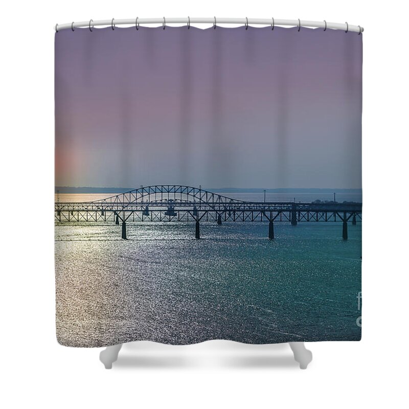 Bridges Shower Curtain featuring the photograph Susquehanna river bridge by Claudia M Photography
