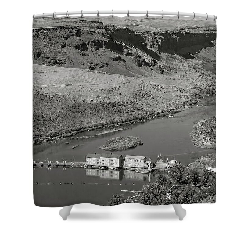 5dii Shower Curtain featuring the photograph Swan Falls Dam by Mark Mille