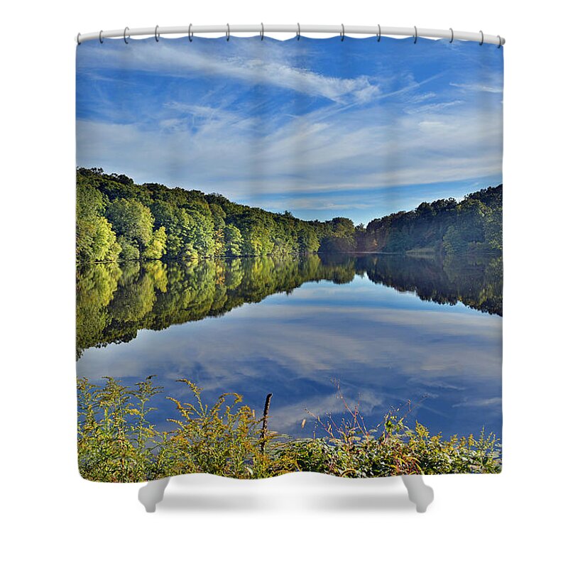 'swan Lake Shower Curtain featuring the photograph Swan Lake Times Two by Jeffrey Friedkin