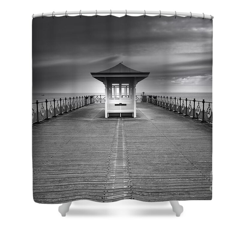 Swanage Shower Curtain featuring the photograph Swanage Pier by Smart Aviation