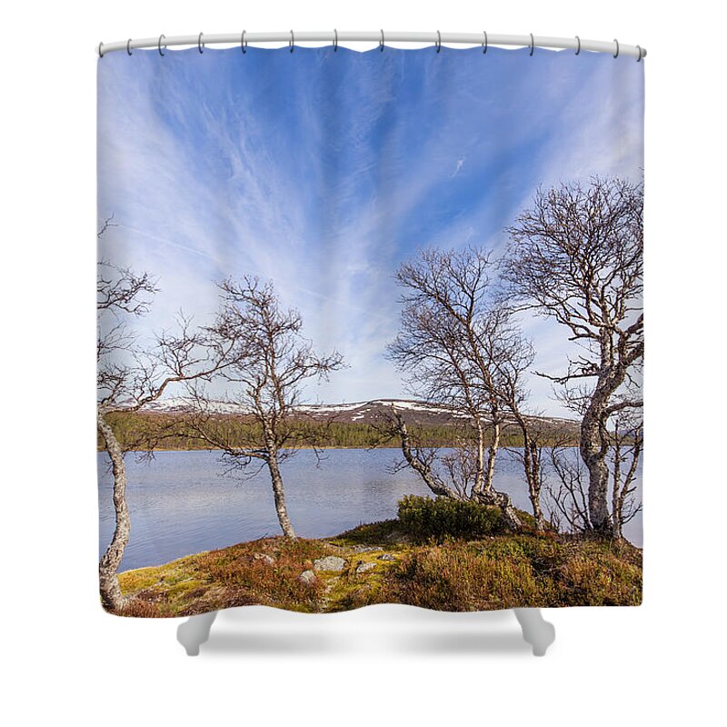 Sweden Shower Curtain featuring the photograph Swedish Mountains - Lake View by Stefan Mazzola