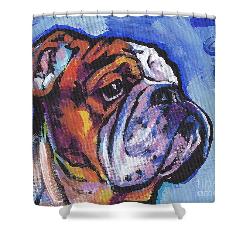 Bulldog Shower Curtain featuring the painting Sweet Bully by Lea S