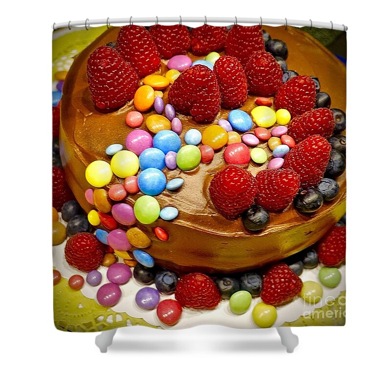 Chocolate Cake Shower Curtain featuring the photograph Sweet - hmmm delicious by Elisabeth Derichs