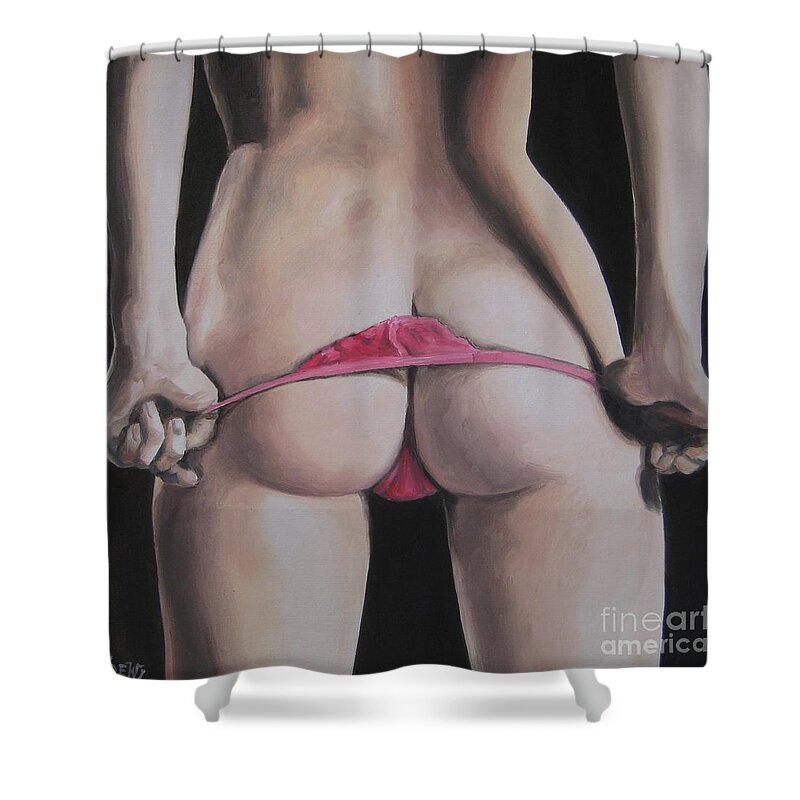 Noewi Shower Curtain featuring the painting Sweet Pink by Jindra Noewi