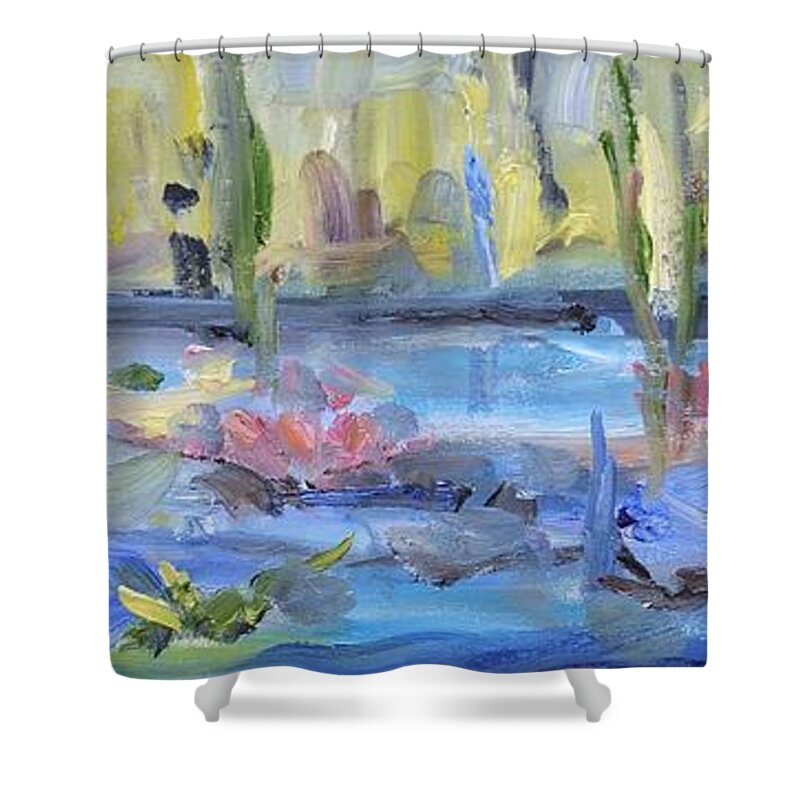 Lily Shower Curtain featuring the painting Sweet Solitude by Donna Tuten