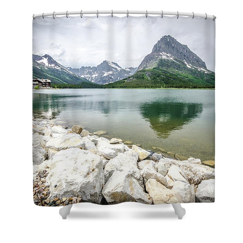 Glacier Shower Curtain featuring the photograph Swiftcurrent Lake by Margaret Pitcher