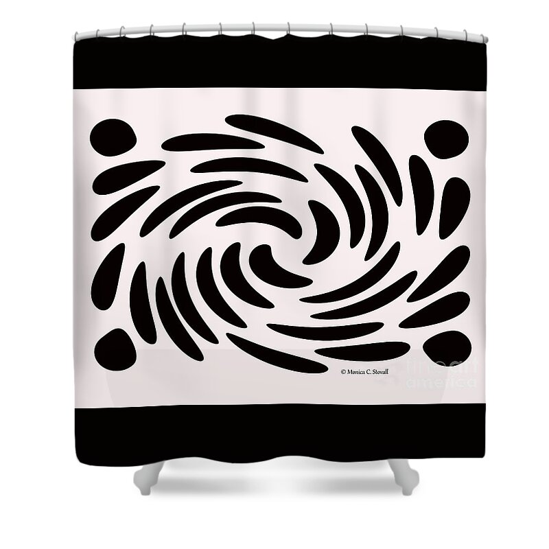 Graphic Designs Shower Curtain featuring the digital art Swirls N Dots 56 by Monica C Stovall