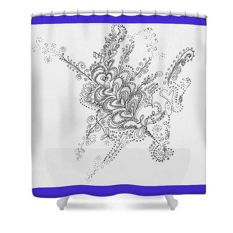 Caregiver Shower Curtain featuring the drawing Swirls by Carole Brecht