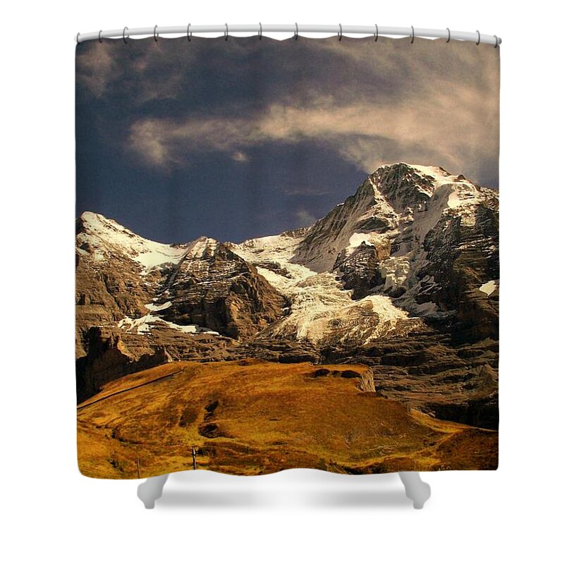 Swiss Alps Shower Curtain featuring the photograph Swiss Alps by James Carr