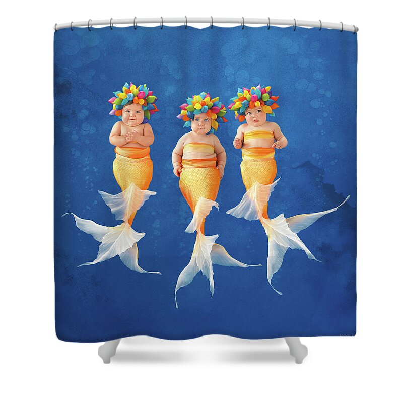 Under The Sea Shower Curtain featuring the photograph Synchronized Swim Team by Anne Geddes